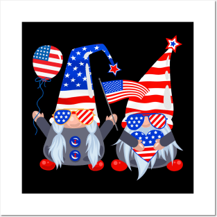 Funny 4th of july gnome Posters and Art